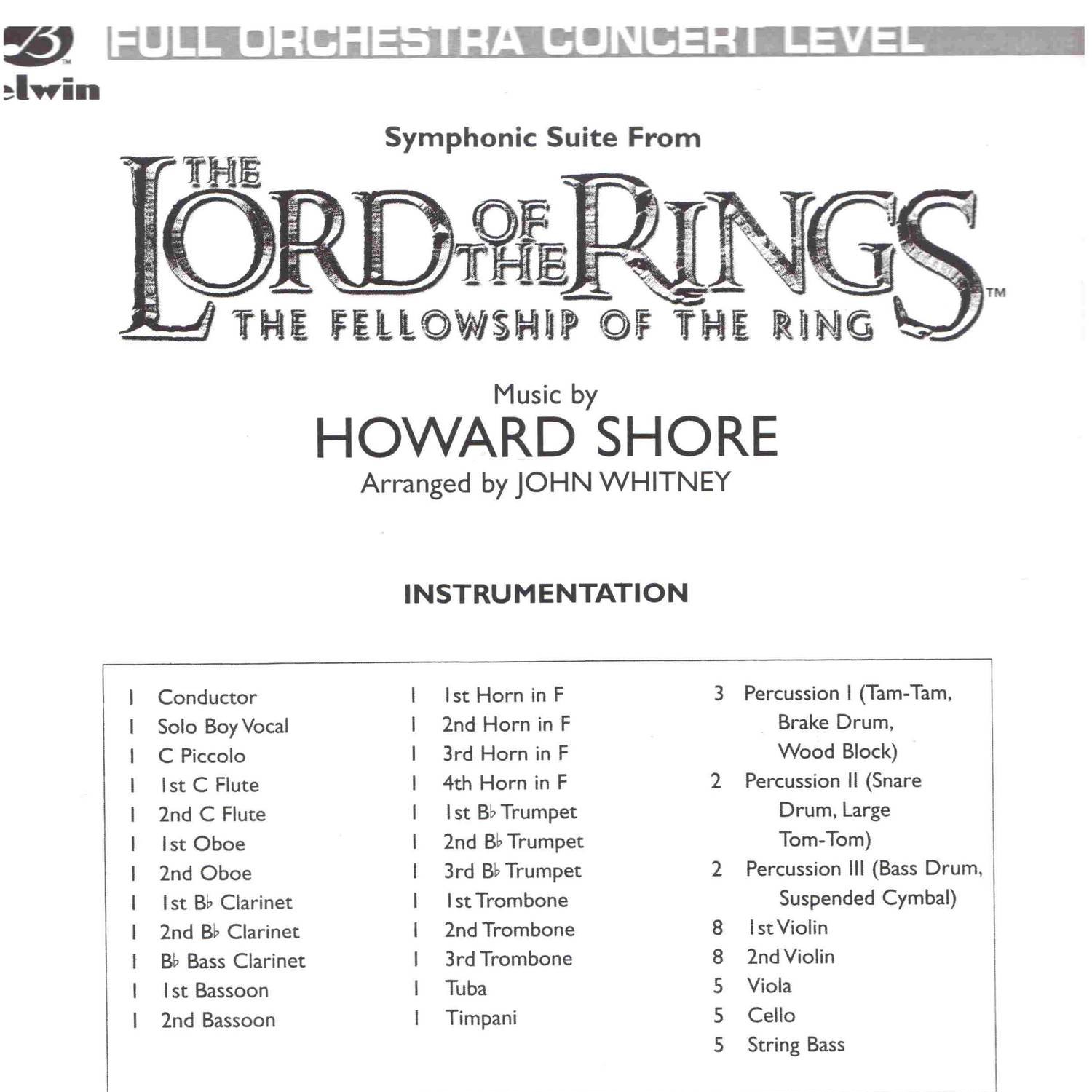 Nuværende ske Betydning Howard Shore - Lord of the Rings - The Fellowship of the Ring Suite.pdf |  DocDroid
