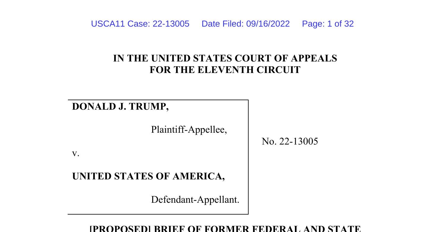 Proposed Amicus Brief To 11th Circuit Appealing Judge Cannon s Special