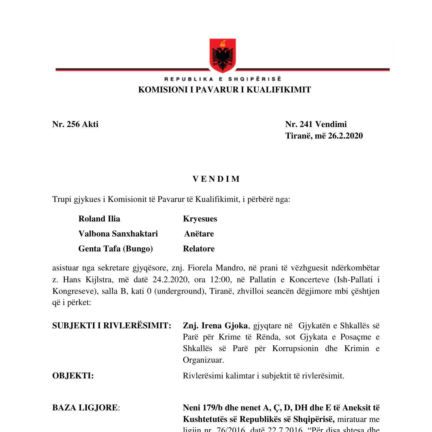 VENDIMI PER GJYQTAREN IRENA GJOKA.pdf | DocDroid