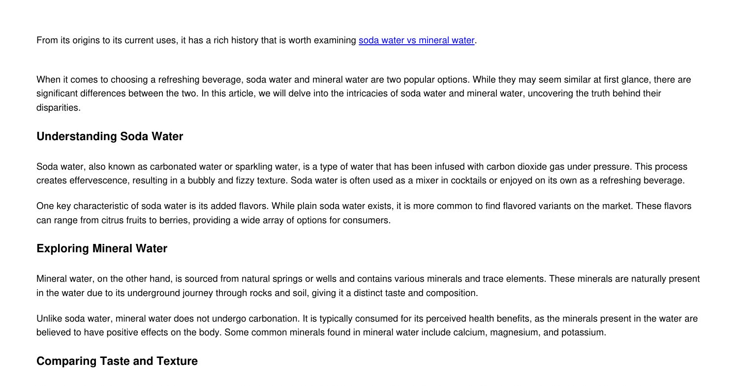 Unveiling the Truth The Differences Between Soda Water and Mineral
