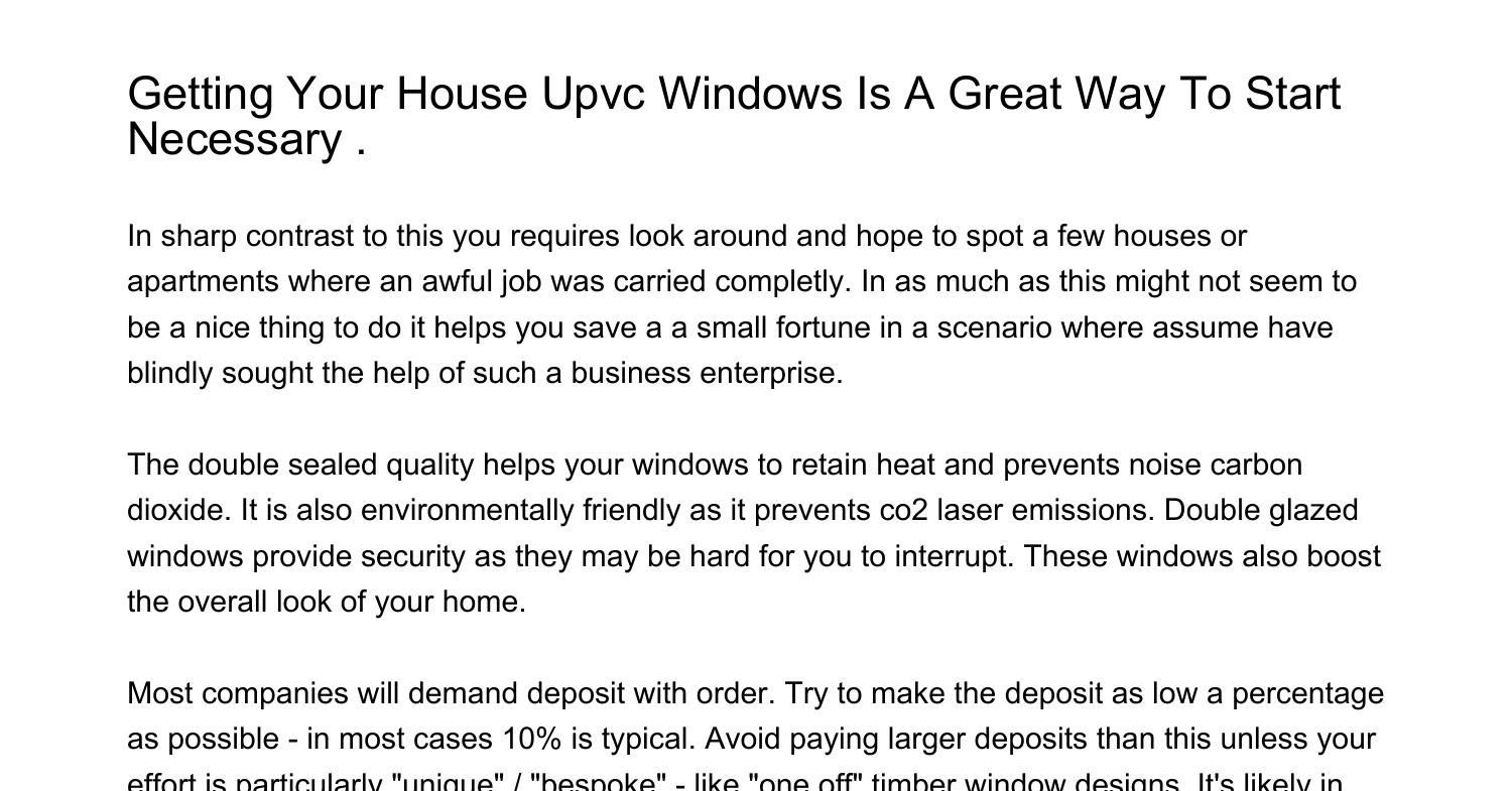 Upvc Double Glazing Windows Are Cost Efficientcslyr.pdf.pdf DocDroid