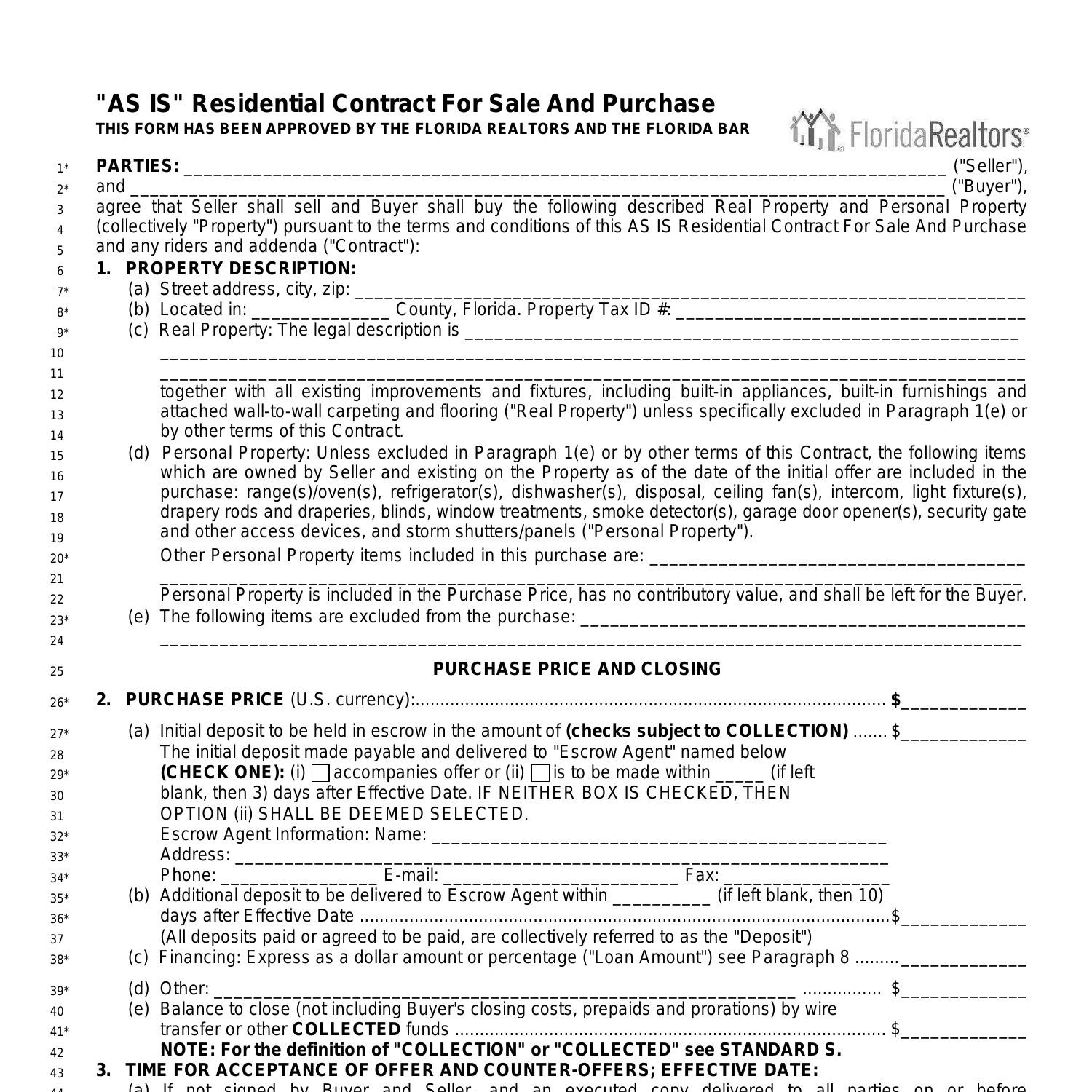 Florida far bar asis contract blank pdf docdroid
