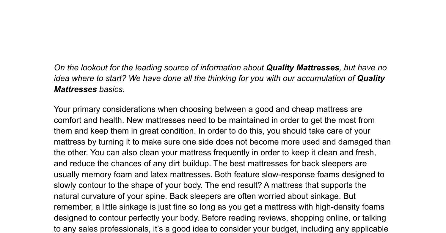 Quality Mattresses.pdf DocDroid