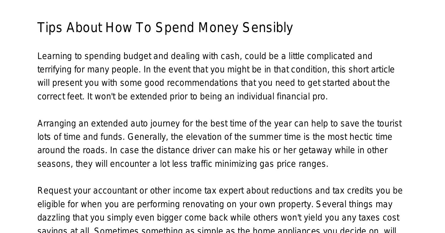 Tips On How To Spend Money Smartlysklvu.pdf.pdf DocDroid
