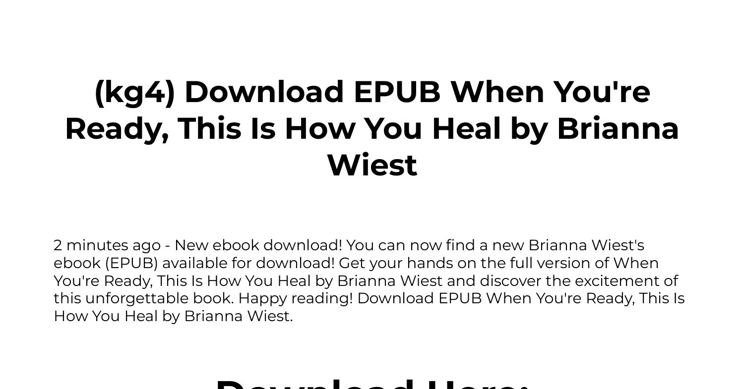 When You Re Ready This Is How You Heal www.docdroid.net