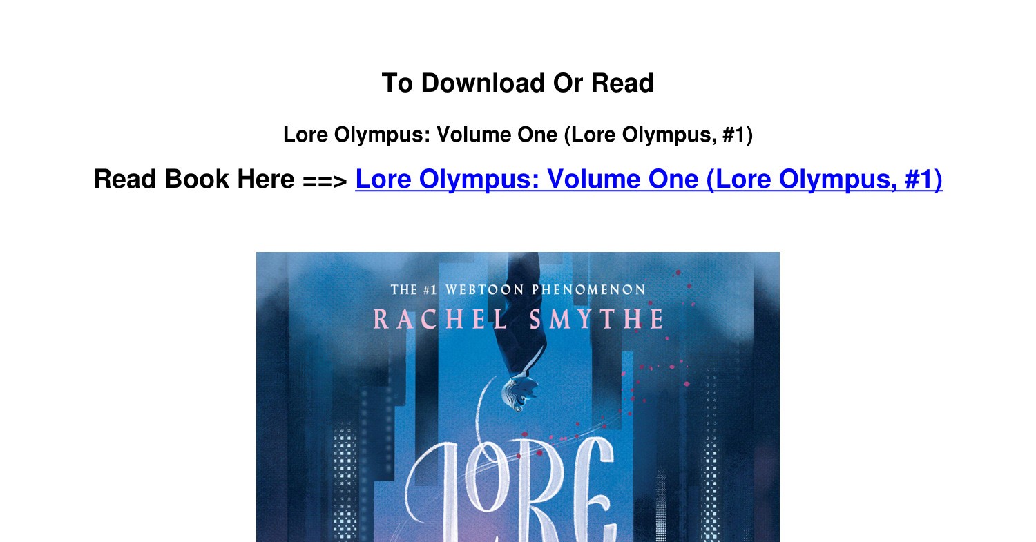 DOWNLOAD EPub Lore Olympus Volume One Lore Olympus 1 BY Rachel Smythe ...