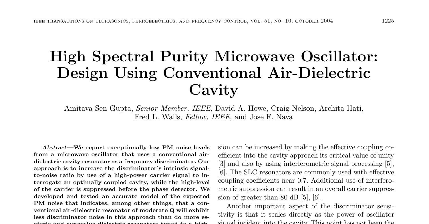 High_spectral_purity_microwave_oscillator_design_using_conventional_air