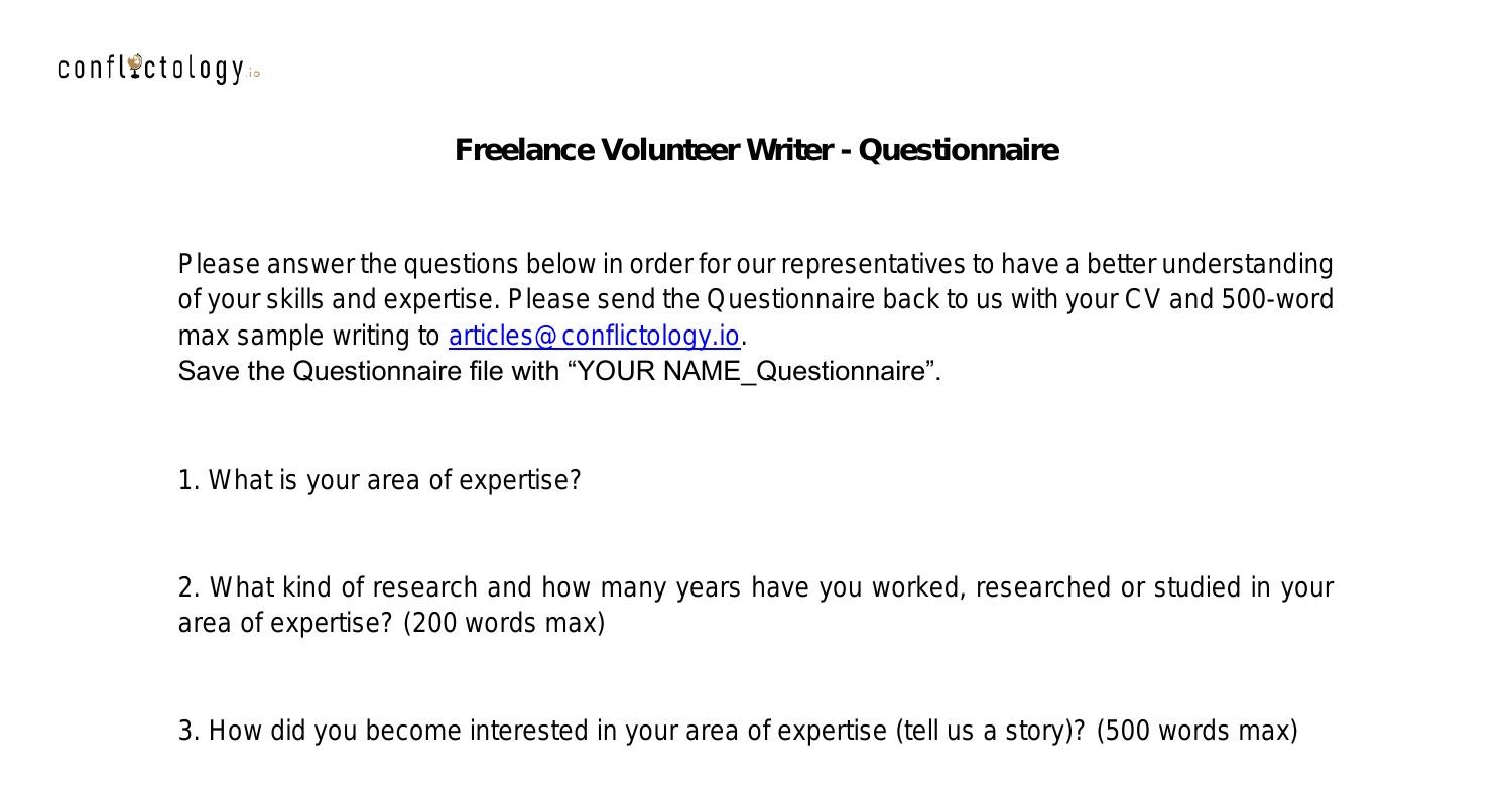 Freelance Volunteer Writer - Questionnaire.docx | DocDroid