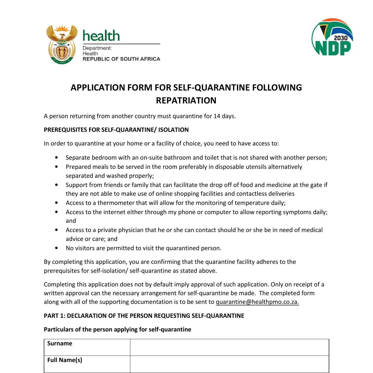 APPLICATION FORM FOR SELF QUARANTINE.pdf | DocDroid