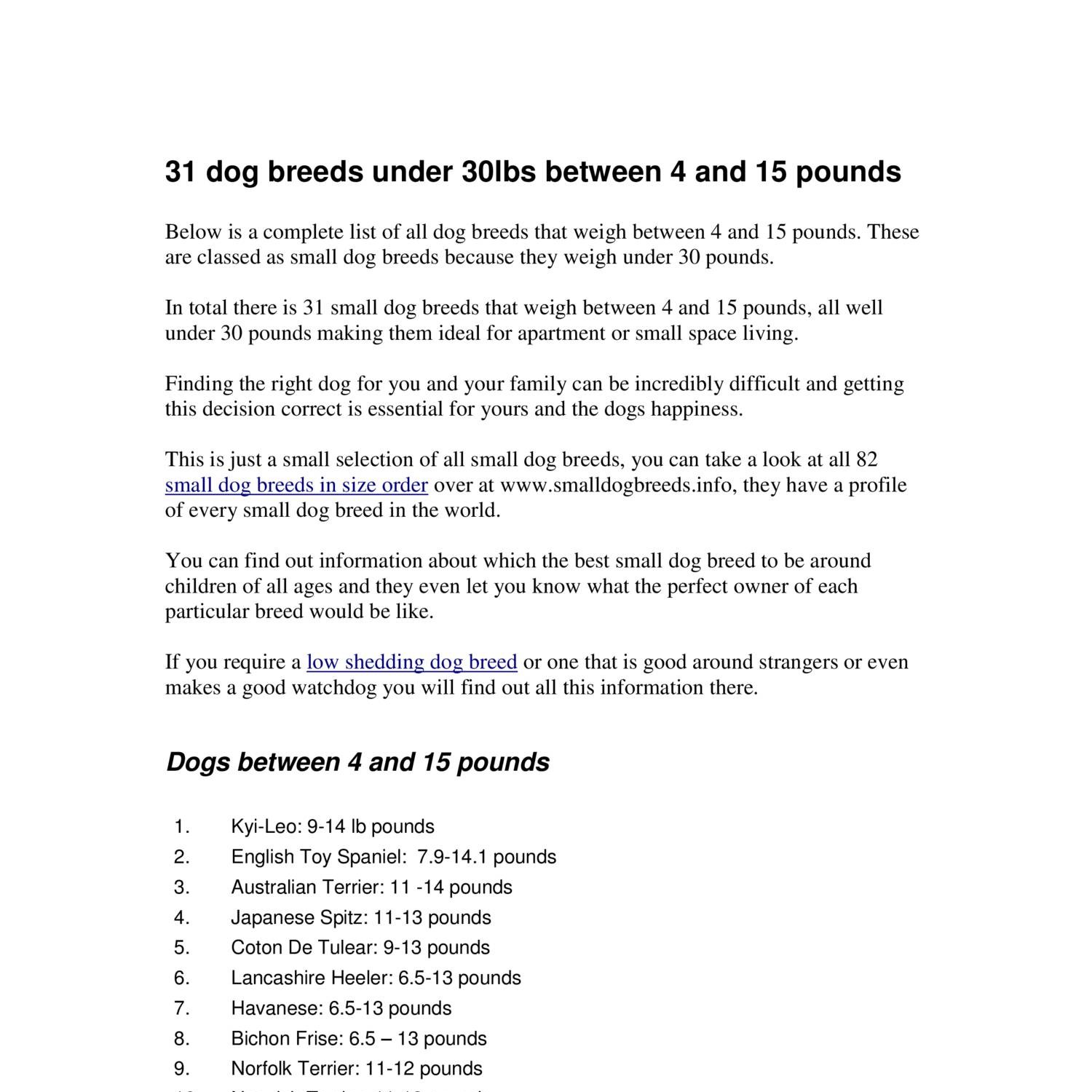 31 dog breeds under 30lbs between 4 and 15 pounds.doc DocDroid